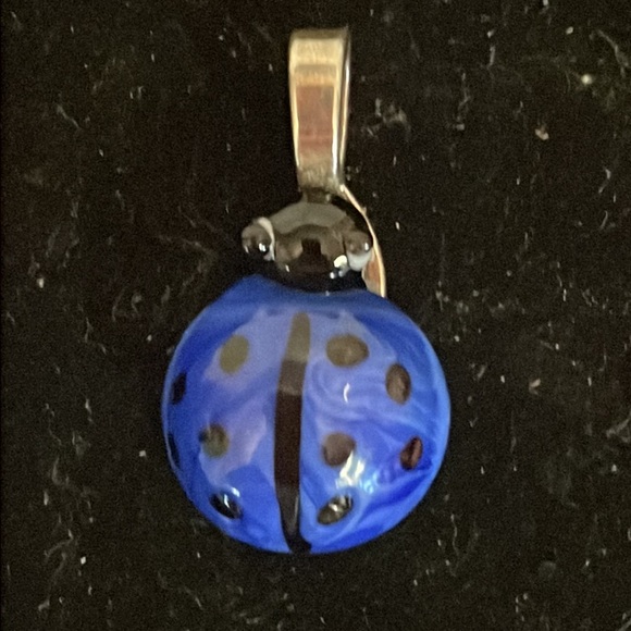 1.5” blue and black 3D lady big charm pendant with jump hoop - Picture 2 of 10